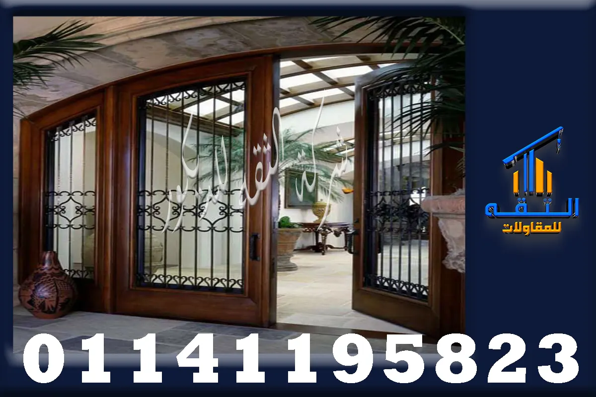 أبواب خارجية خشب ماسيف لفلل بمداخل كبيرة وفخمة